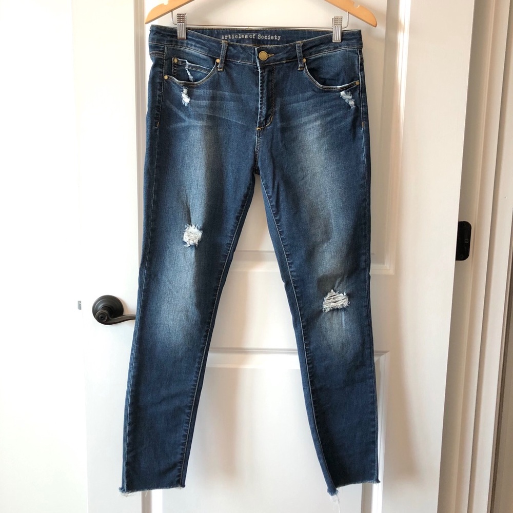 Articles of Society Skinny Raw Hem Jeans